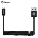 Baseus Retractable Spring 8pin Charging Cable Data Sync USB Charger Cable For iPhone X 8 7 6 5 iPad IOS 9 10 11 Data Sync Cable