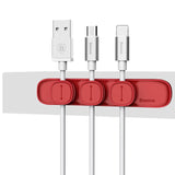Baseus Magnetic Cable Organizer USB Cable Management Winder Clip Desktop Workstation Wire Cord Protector Cable Holder For iPhone