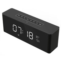 Portable Bluetooth Speaker Alarm Clock FM Radio Stereo Bluetooth 3.0 Built–in 8 Hours Playing Time Rechargeable Battery Hands-free w/Mic LED Display Micro SD Slot 3.5mm AUX Input