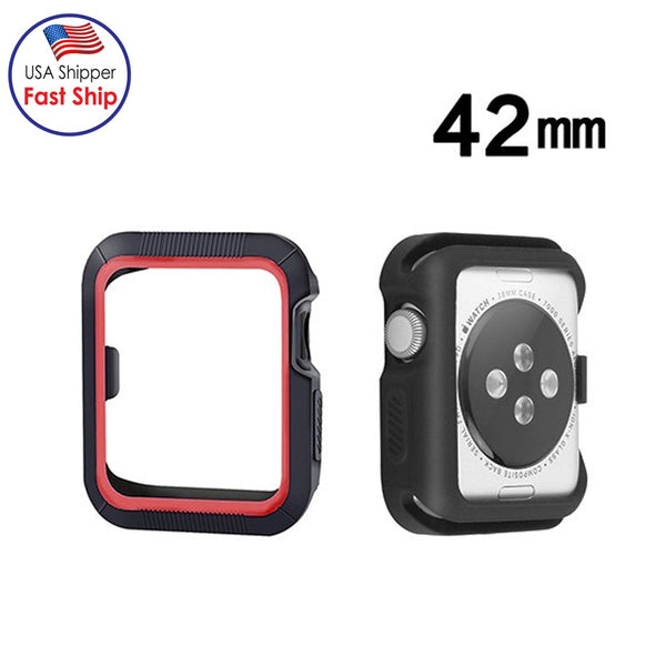 AMZER® Candy Skin Cover - Red/ Black for Apple Watch 42mm for Apple Watch Series 1