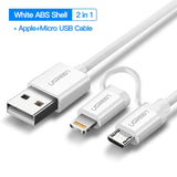 Ugreen USB Cable For iPhone XS X 8 7 6 Charging Charger 2 in 1 Micro USB Cable For Android USB Type c Type-c Mobile Phone Cables