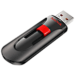 SanDisk 128 GB Flash Drive - USB 2.0 - Red/Black