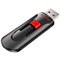 SanDisk 128 GB Flash Drive - USB 2.0 - Red/Black