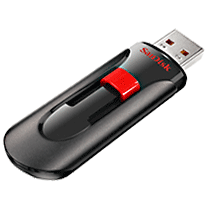 SanDisk 128 GB Flash Drive - USB 2.0 - Red/Black